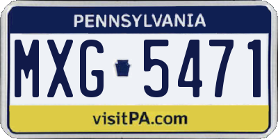 PA license plate MXG5471