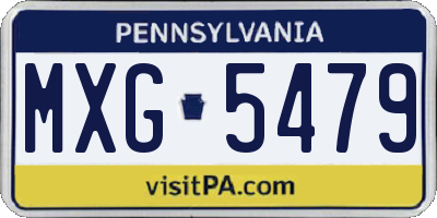 PA license plate MXG5479