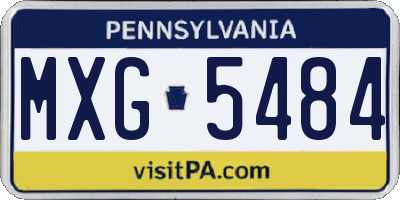PA license plate MXG5484