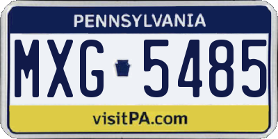 PA license plate MXG5485