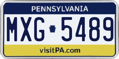 PA license plate MXG5489