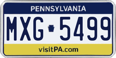 PA license plate MXG5499