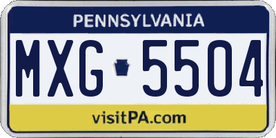 PA license plate MXG5504