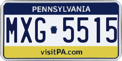 PA license plate MXG5515