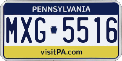 PA license plate MXG5516