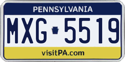 PA license plate MXG5519