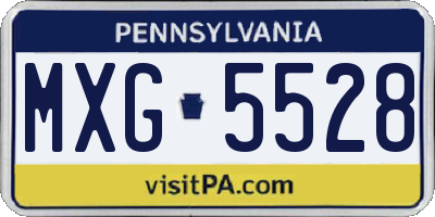 PA license plate MXG5528