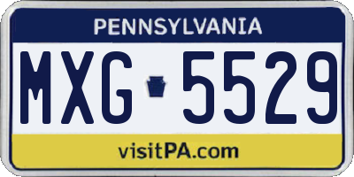 PA license plate MXG5529