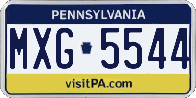 PA license plate MXG5544
