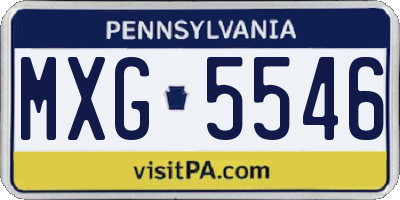 PA license plate MXG5546