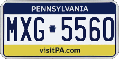 PA license plate MXG5560