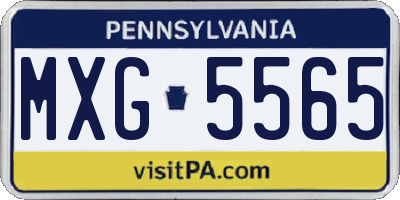 PA license plate MXG5565