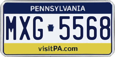 PA license plate MXG5568