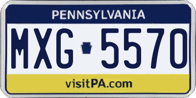 PA license plate MXG5570