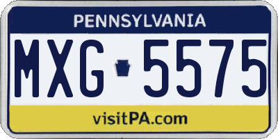 PA license plate MXG5575