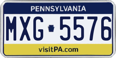 PA license plate MXG5576