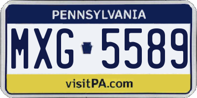PA license plate MXG5589