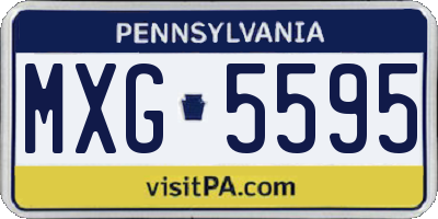 PA license plate MXG5595