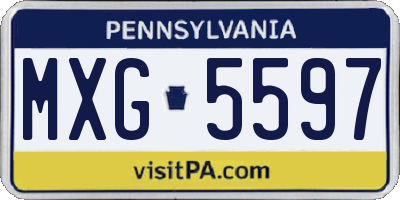 PA license plate MXG5597