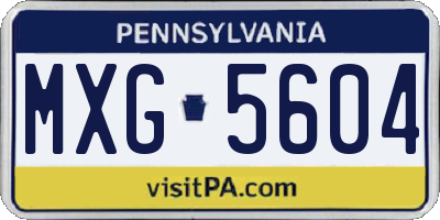PA license plate MXG5604