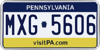 PA license plate MXG5606