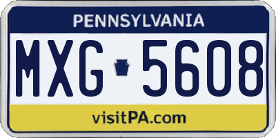 PA license plate MXG5608