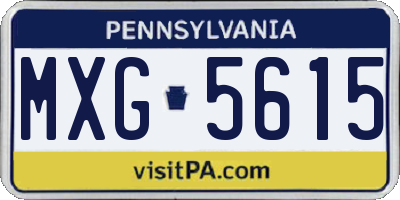 PA license plate MXG5615