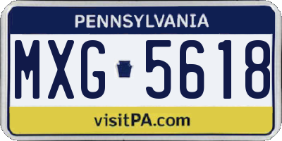 PA license plate MXG5618