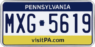 PA license plate MXG5619