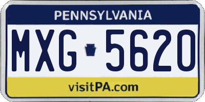 PA license plate MXG5620