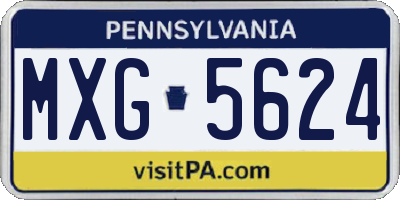 PA license plate MXG5624