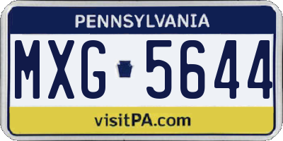 PA license plate MXG5644
