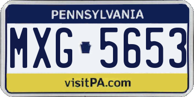 PA license plate MXG5653