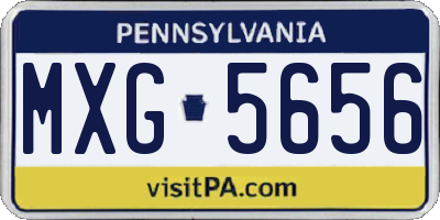 PA license plate MXG5656