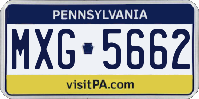 PA license plate MXG5662