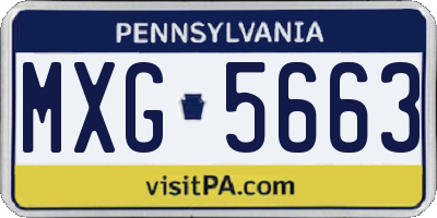 PA license plate MXG5663