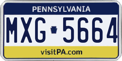 PA license plate MXG5664