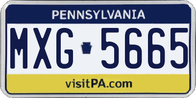 PA license plate MXG5665