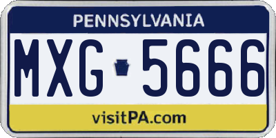 PA license plate MXG5666