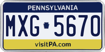 PA license plate MXG5670