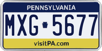 PA license plate MXG5677