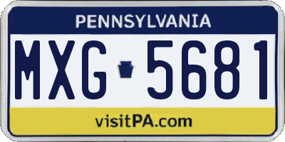 PA license plate MXG5681