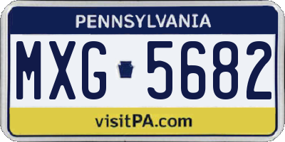 PA license plate MXG5682