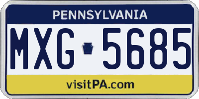 PA license plate MXG5685