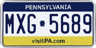 PA license plate MXG5689