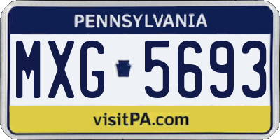PA license plate MXG5693