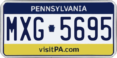 PA license plate MXG5695