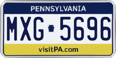 PA license plate MXG5696