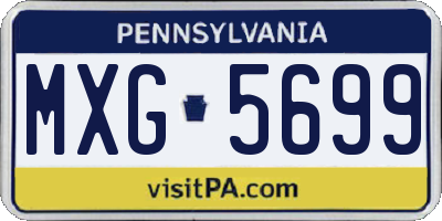 PA license plate MXG5699