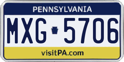 PA license plate MXG5706